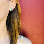 Engraved Sterling Concho Studs with Turquoise