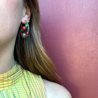 Fun & Colorful Uzbek Beaded Hoop Earrings