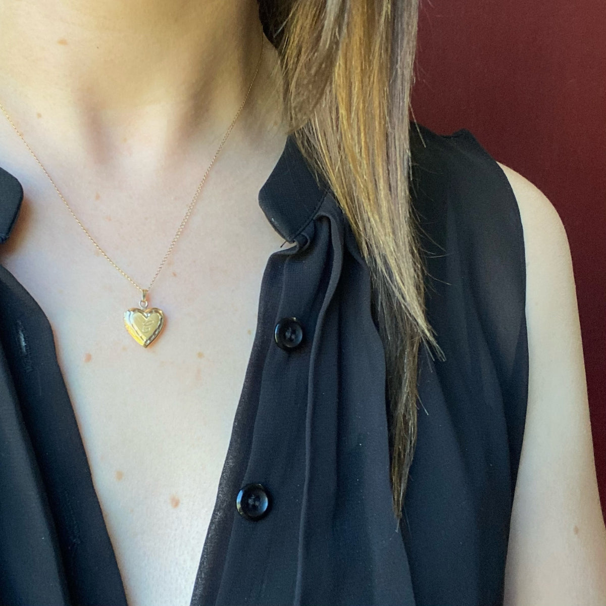 Sweet Little Heart Locket Engraved with a "C"