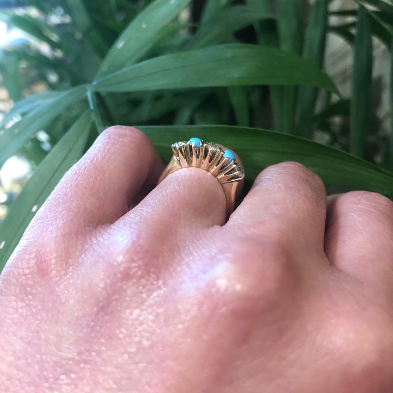 Fancy Business Diamond and Turquoise Band