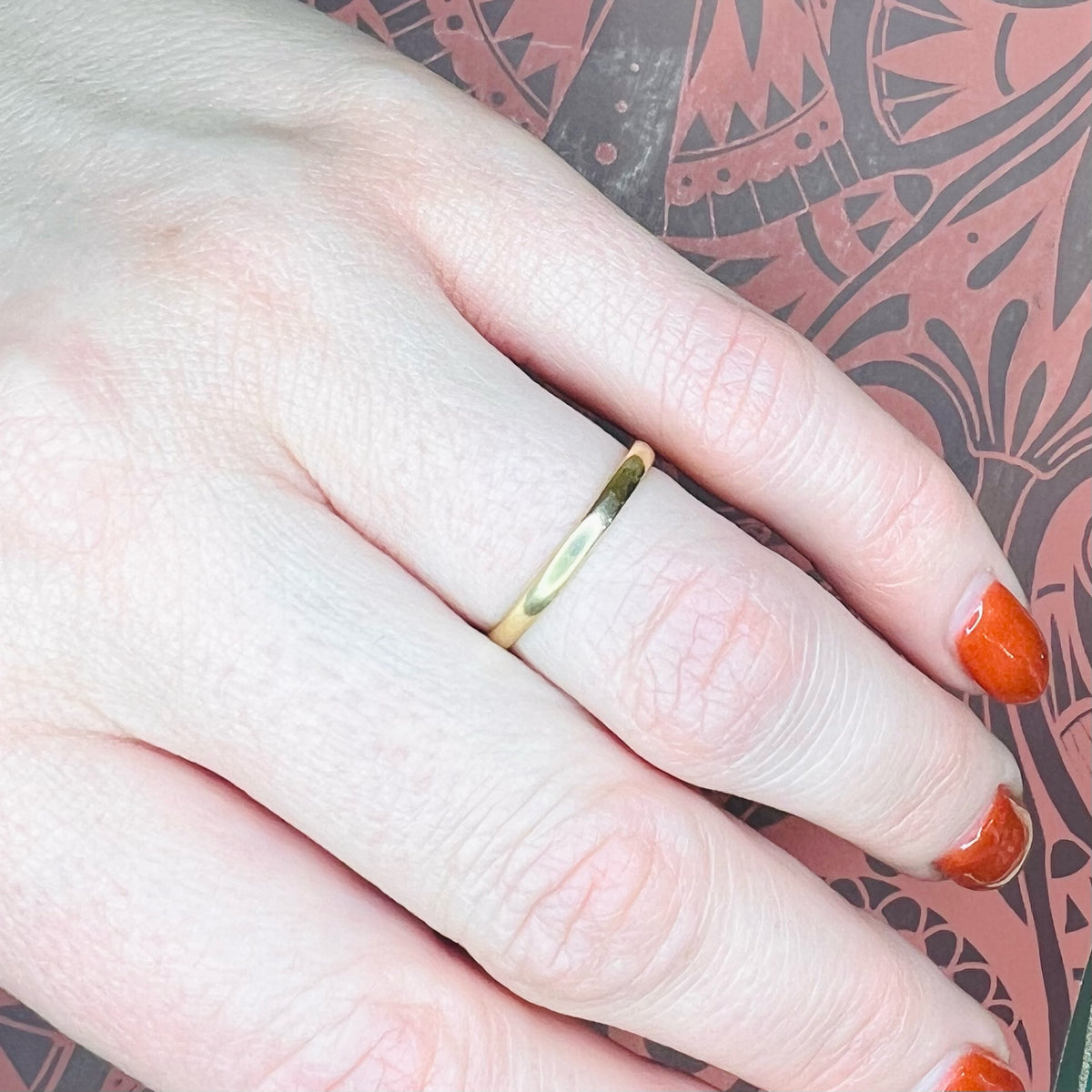 Slim 22k Antique Gold Wedding Band