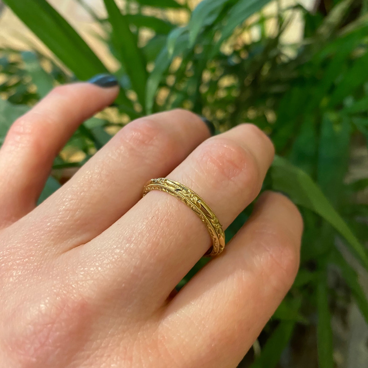 Gold Engraved Wedding Band Circa 1937