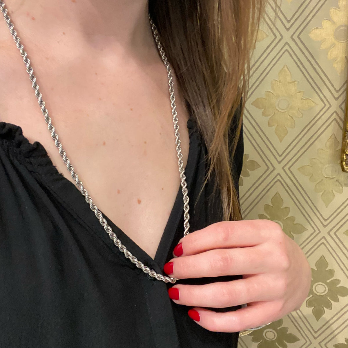 Heavy Vintage Sterling Rope Chain