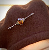 Delicate Citrine and Marcasite Bar Pin