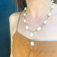 Antique Cowrie Shell Necklace on Silver Chain