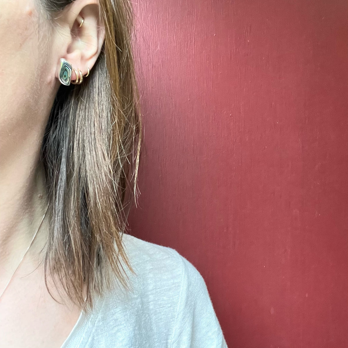 Mexican Sterling & Abalone Taxco Studs
