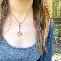 Green and Rose Gold Flower Basket Locket