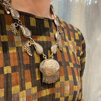 Pradesh Repoussé Silver Paisley Necklace