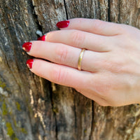 Subtly Curved Vintage Gold Wedding Band