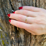 Subtly Curved Vintage Gold Wedding Band