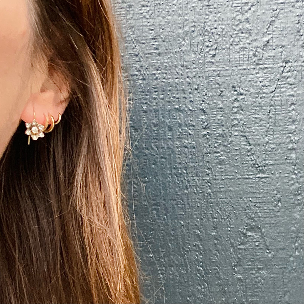 Enchanting Starry Blossom Diamond Earbobs