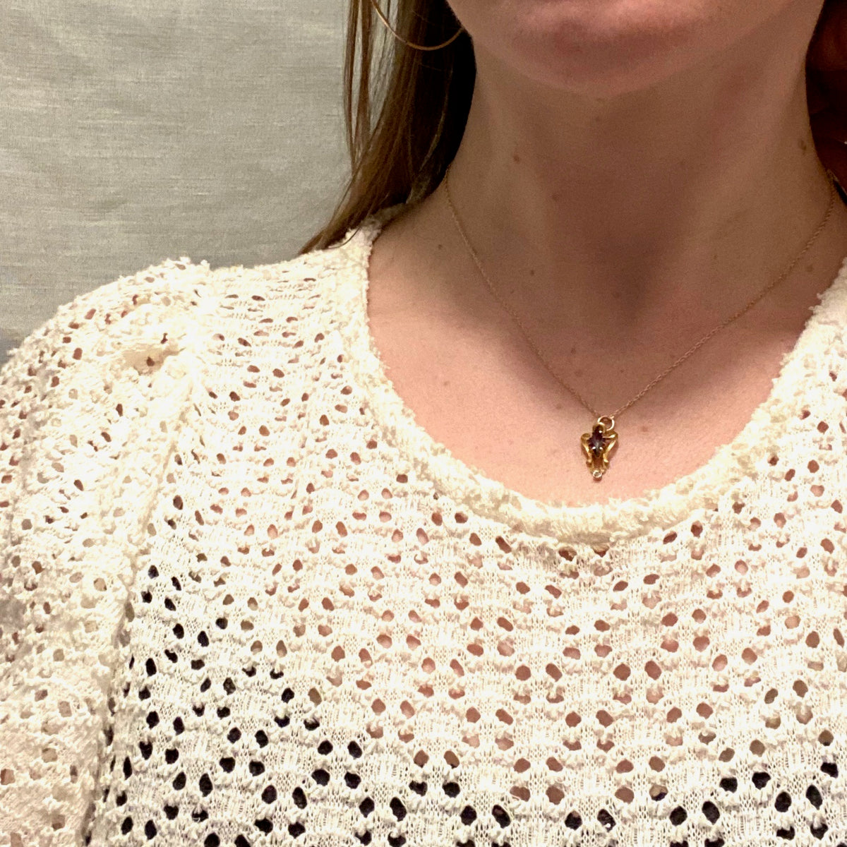 Turn of the Century Gold and Garnet Pendant