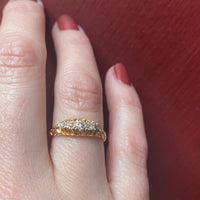 Sculpted 18ct Gold & Old Mine Diamond Belcher Band