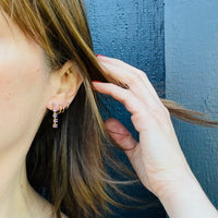 Amethysts in Gold Basket Link Dangle Earrings