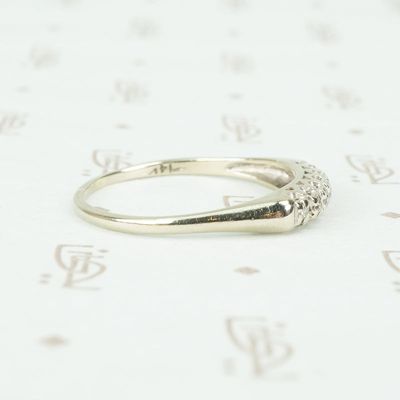 Vintage 1940's White Gold Diamond Band