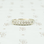 vintage 7 diamond band in 14k white gold circa 1940