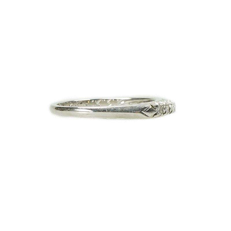 Vintage Diamond set White Gold Wedding Band