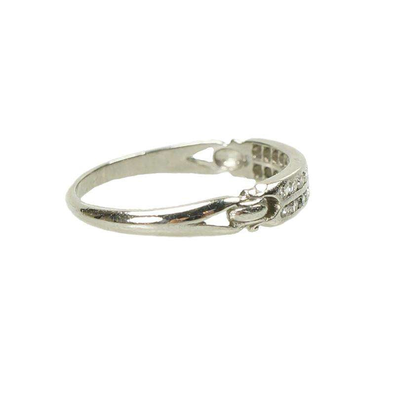 Vintage Platinum Double Row Channel Set Diamond Band