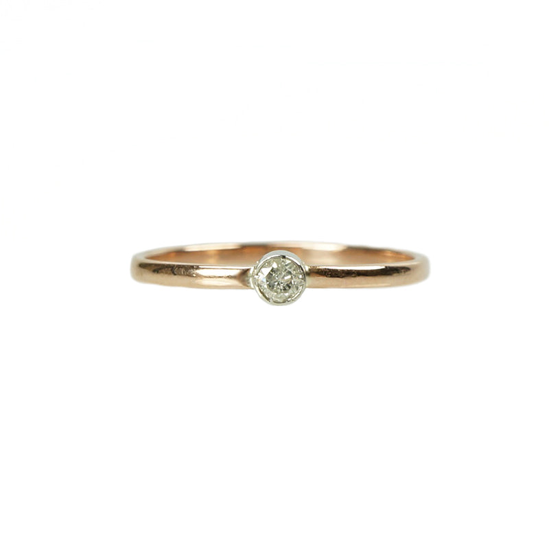 Orbit Rose Gold and Platinum Ring - Gem Set Love