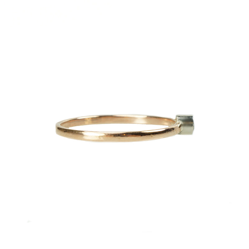 Orbit Rose Gold and Platinum Ring - Gem Set Love