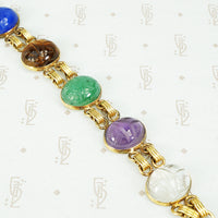The Vintage 7 Stone Scarabs Bracelet