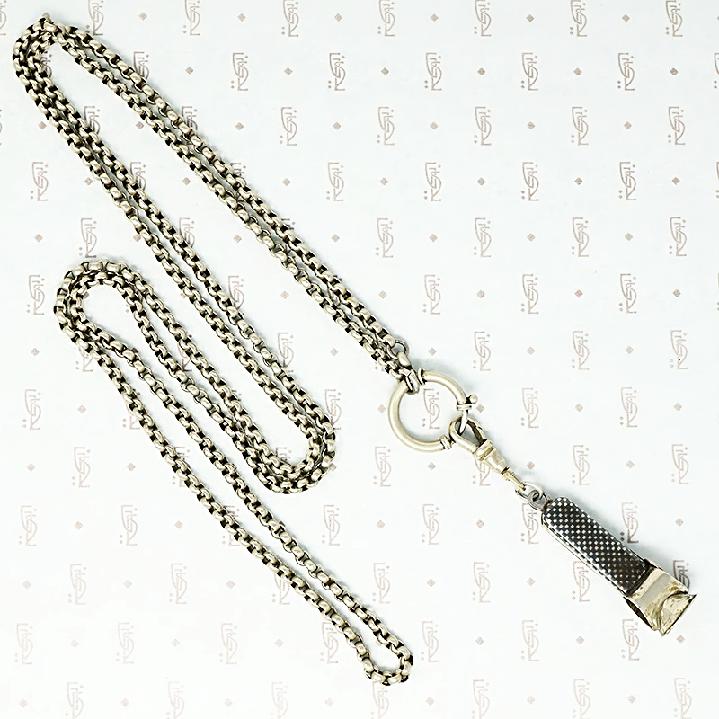 40" long vintage 800 silver rolo chain with extra large spring ring shown with niello cigar cutter sold seperately
