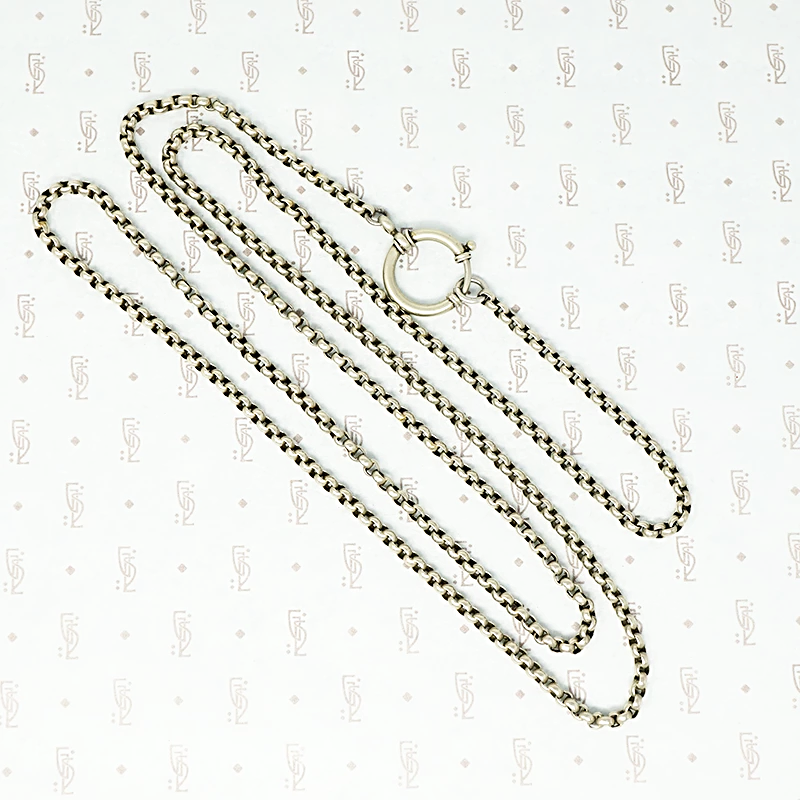 40" long vintage 800 silver rolo chain with extra large spring ring