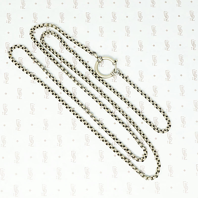 40" long vintage 800 silver rolo chain with extra large spring ring