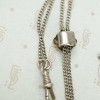 Extra Long Silver Slide Watch Hook Chain Circa 1880