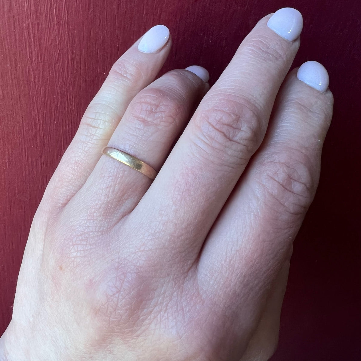 Subtle Tapered Gold Wedding Band