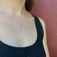 Fresh Emerald-Cut Emerald Solitaire Necklace by 720