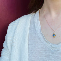 Intense Blue Sapphire Pendant with Pearls