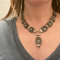Amazing Antique Silver Collar of Flower Links