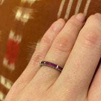 White Gold Ruby Eternity Band c. 1940
