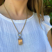 Gorgeous Gold Married Chain with Engraved Bolt Ring