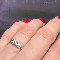 Dainty Deco Details Diamond & Platinum Ring