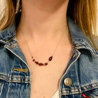 Garnet Beads on White Gold Necklace by brunet