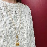 Gold Art Nouveau Slide Chain with Diamond