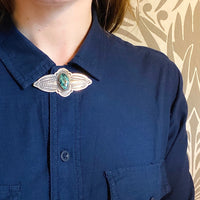 H. Morgan Navajo Brooch in Sterling & Turquoise