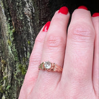 Sweetest Victorian Diamond & Rose Gold Engagement Ring