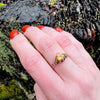 19thc Rosy Gold and Black Enamel Citrine Ring