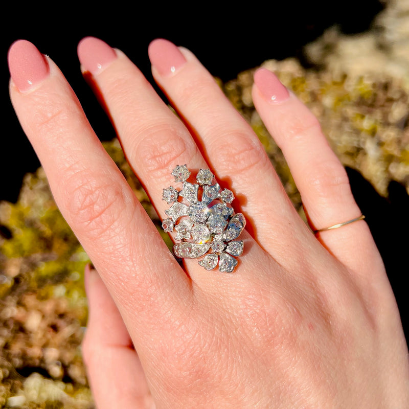 Ravishing Antique Diamond Encrusted Dinner Ring