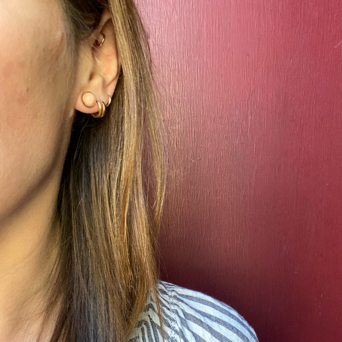 Sweetest Angel Skin Coral Stud Earrings