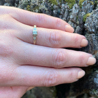 Sweet Two-Tone Engagement Ring with Vintage Charm