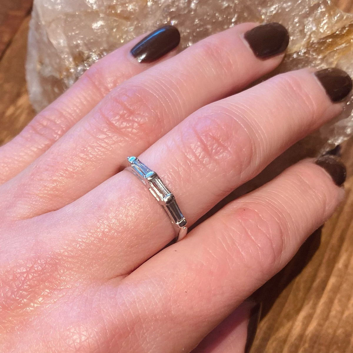 Vintage 1940s Platinum and Baguette Diamond Band