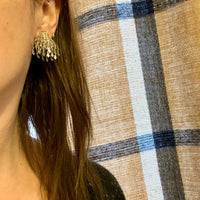 Romantic Silver Filigree Fan Earrings with Dangles