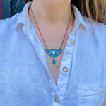Arts & Crafts Mermaid Mood Enameled Necklace
