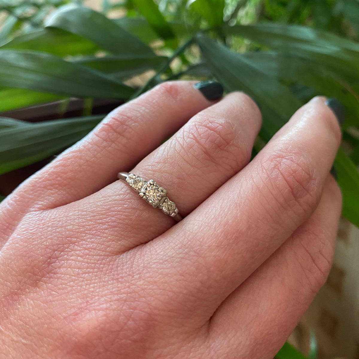 Elegant 1940s Platinum Diamond Engagement Ring