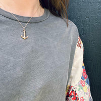 Glowing Rose Gold Vintage Anchor Pendant