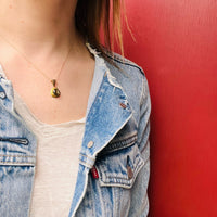 Luxe Modernist Cat's Eye Pendant in 18k Gold